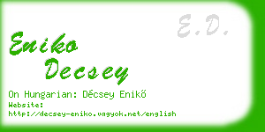 eniko decsey business card