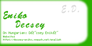 eniko decsey business card